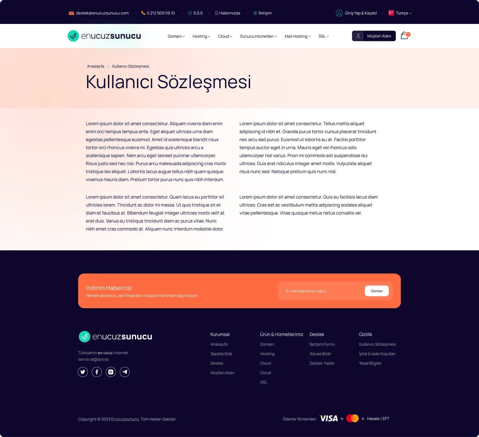 Hosting Market Place — E-Ticaret