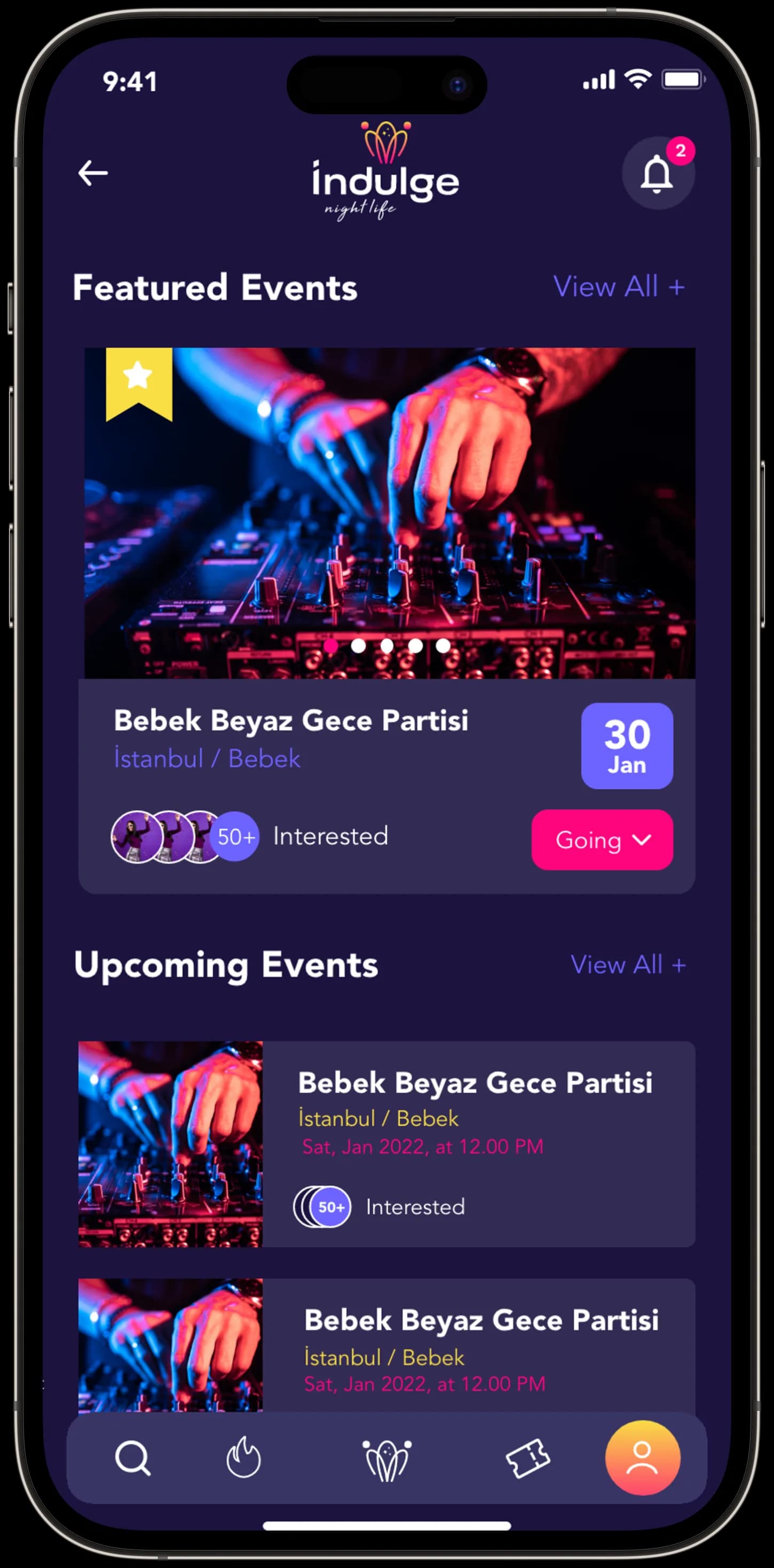 Indulge Social — Mobil Uygulama