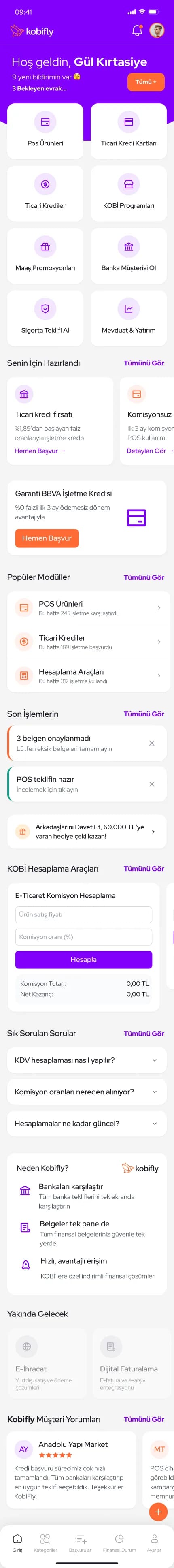 KobiFly App — Mobil Uygulama