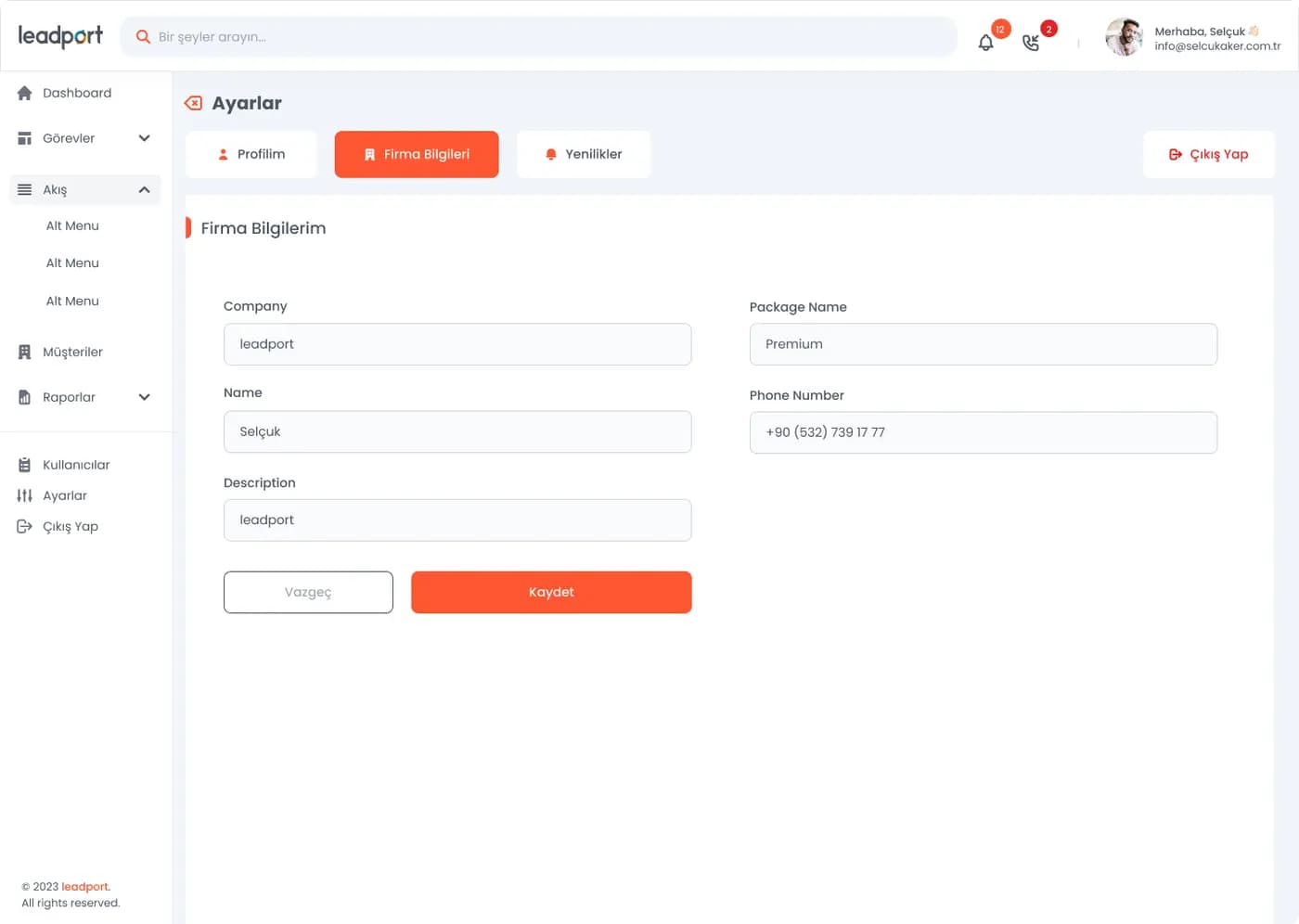 Leadport Customer App — SaaS & Dashboard