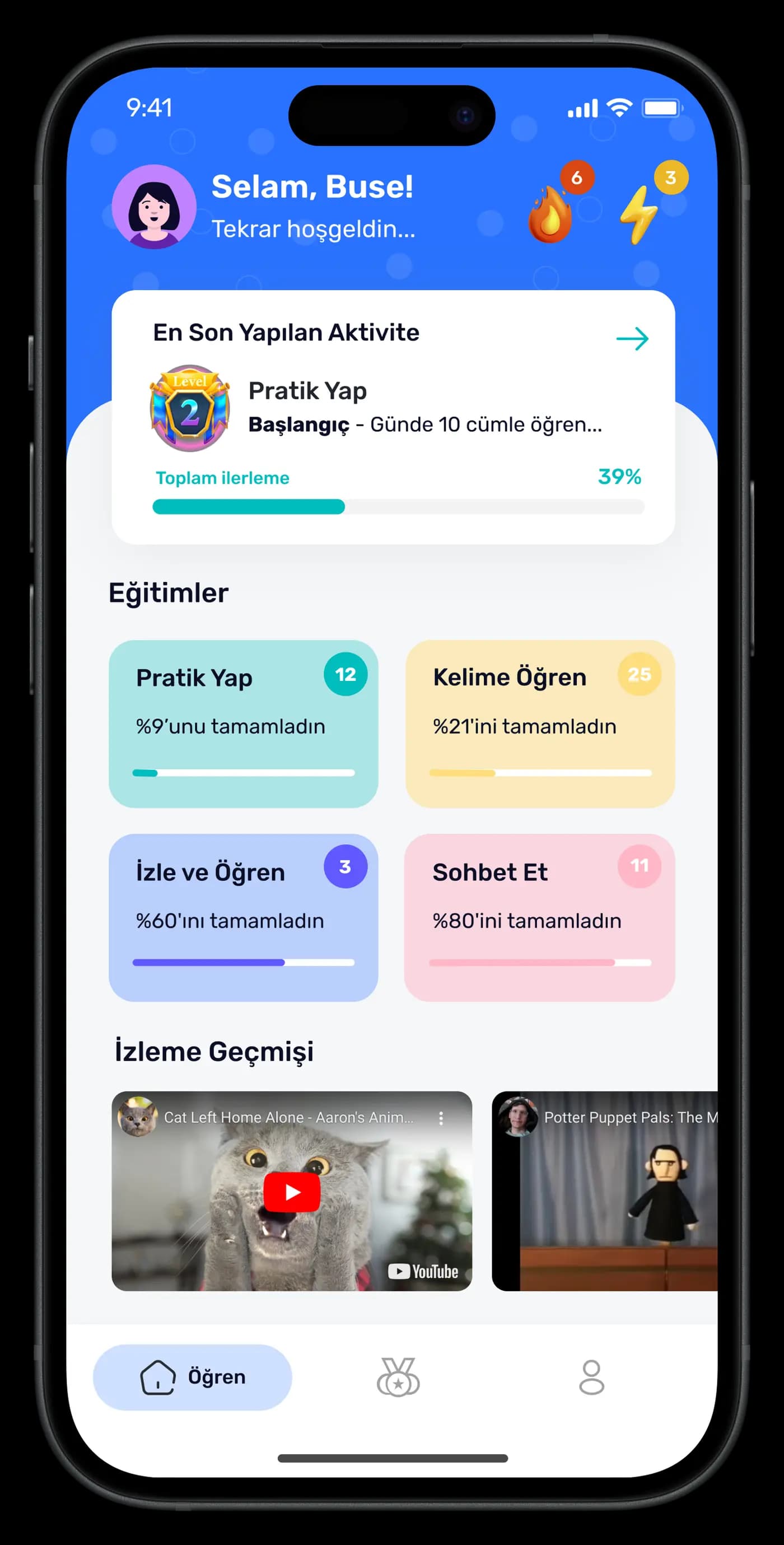 Learn English Mobile App — Mobil Uygulama