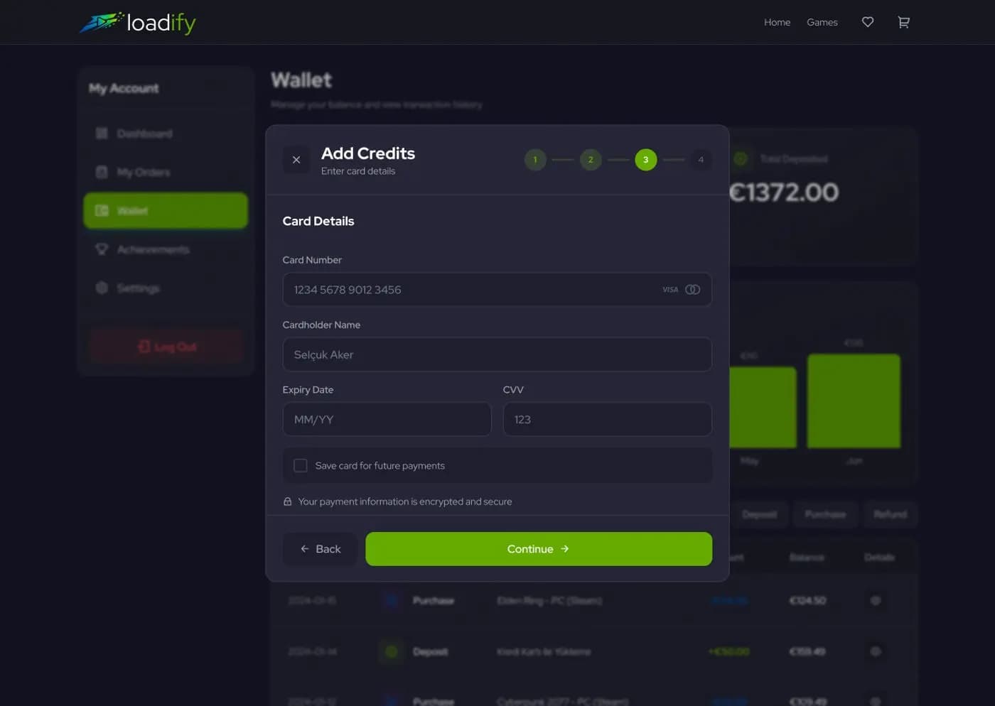Loadify Game Portal — SaaS & Dashboard