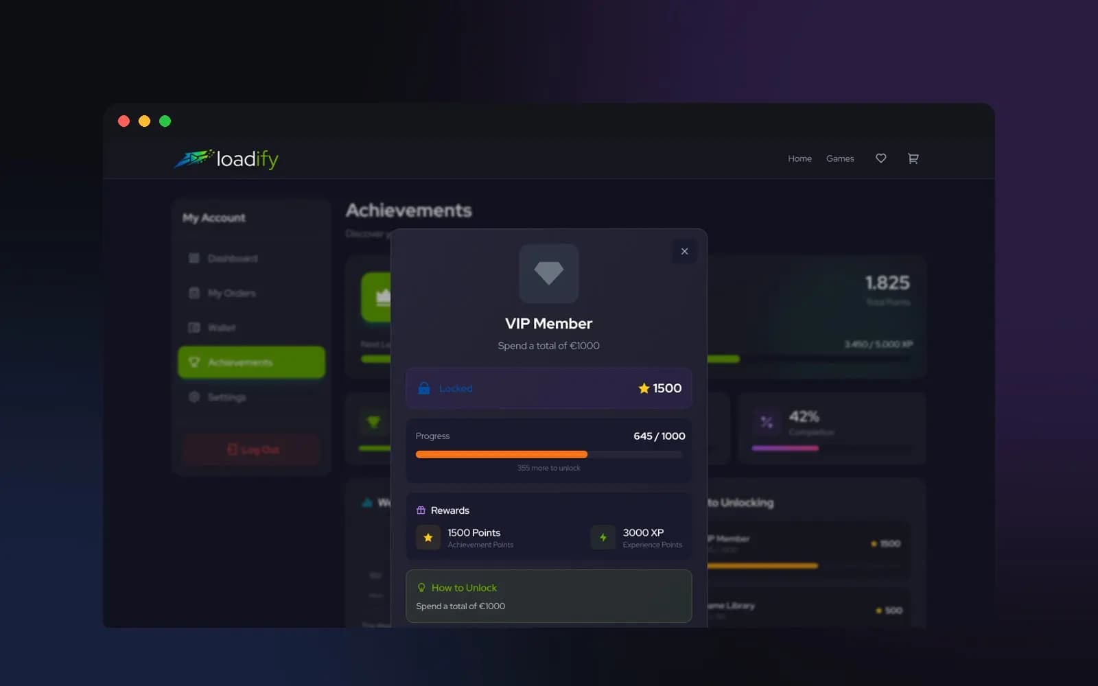 Loadify Game Portal — SaaS & Dashboard