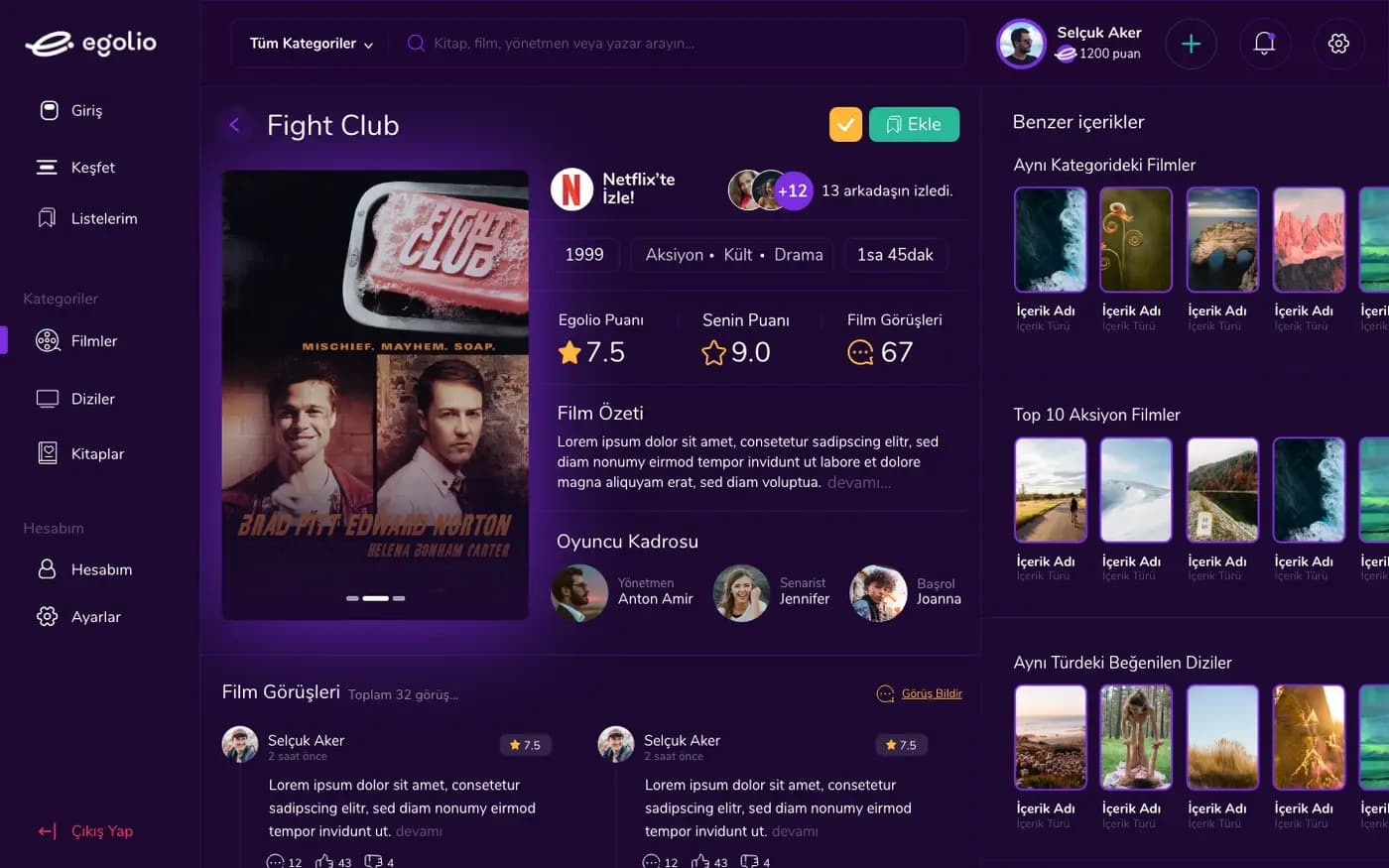 Movie Web App — SaaS & Dashboard