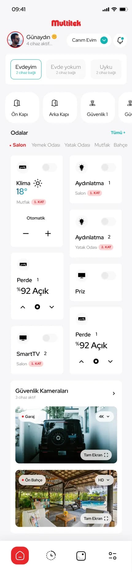Multitek Smart Home — Mobil Uygulama