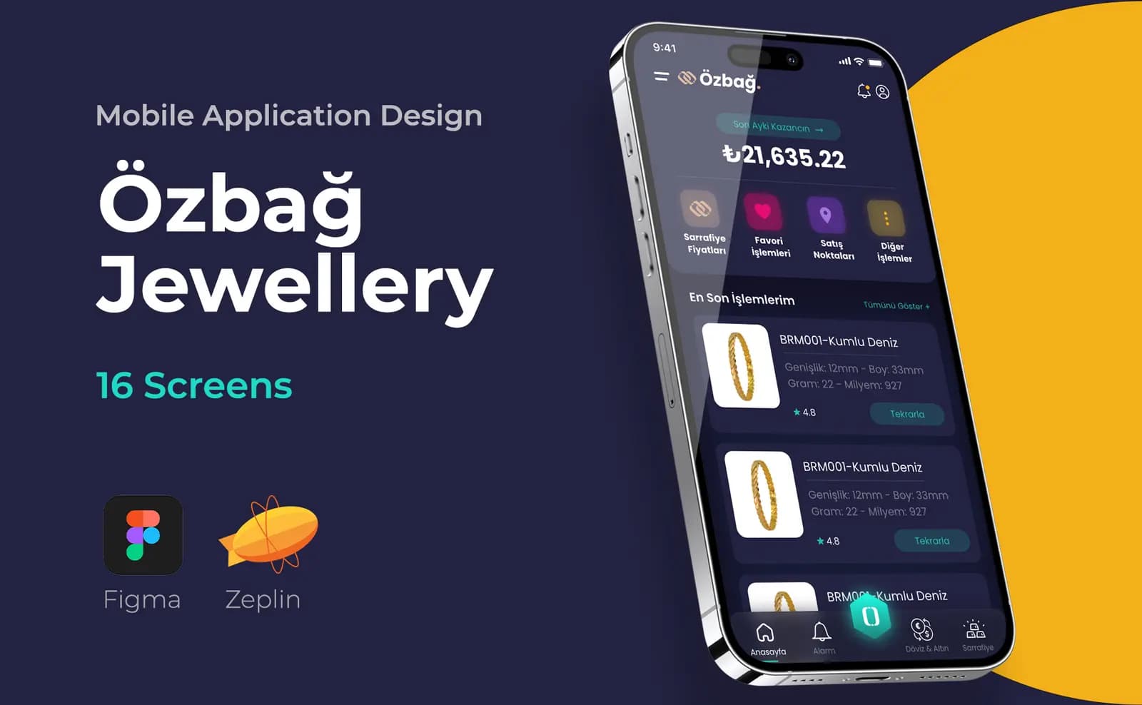 Özbağ Jewellery — Mobil Uygulama
