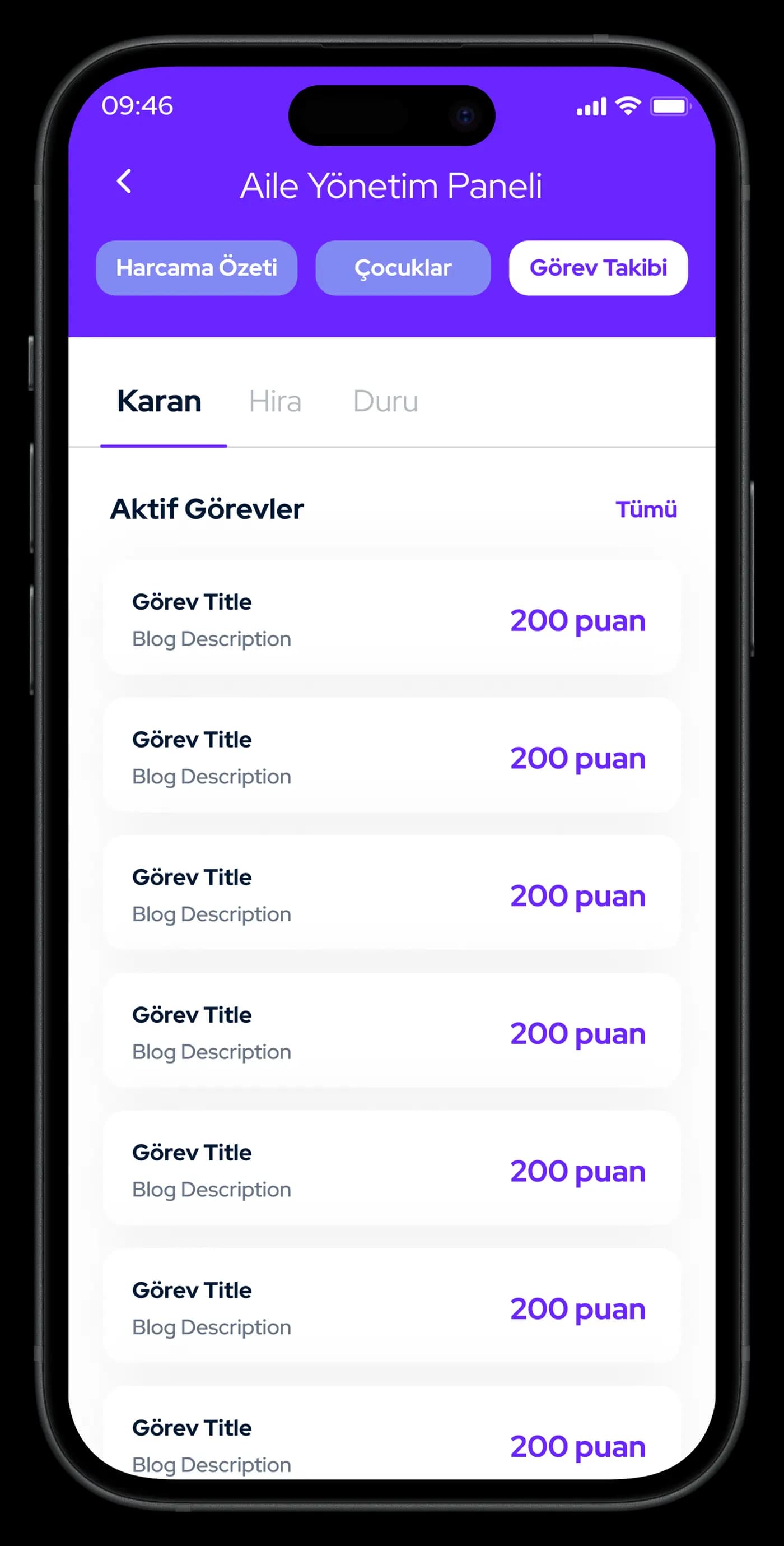 Parent & Child Finance Mobile App — Mobil Uygulama