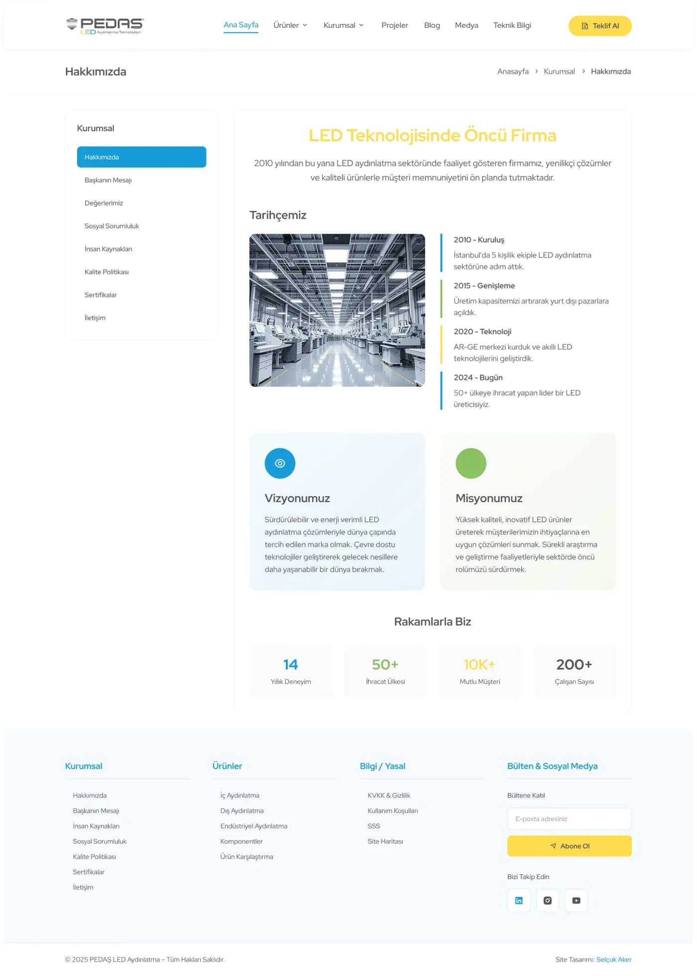 Pedaş LED — Web Sitesi