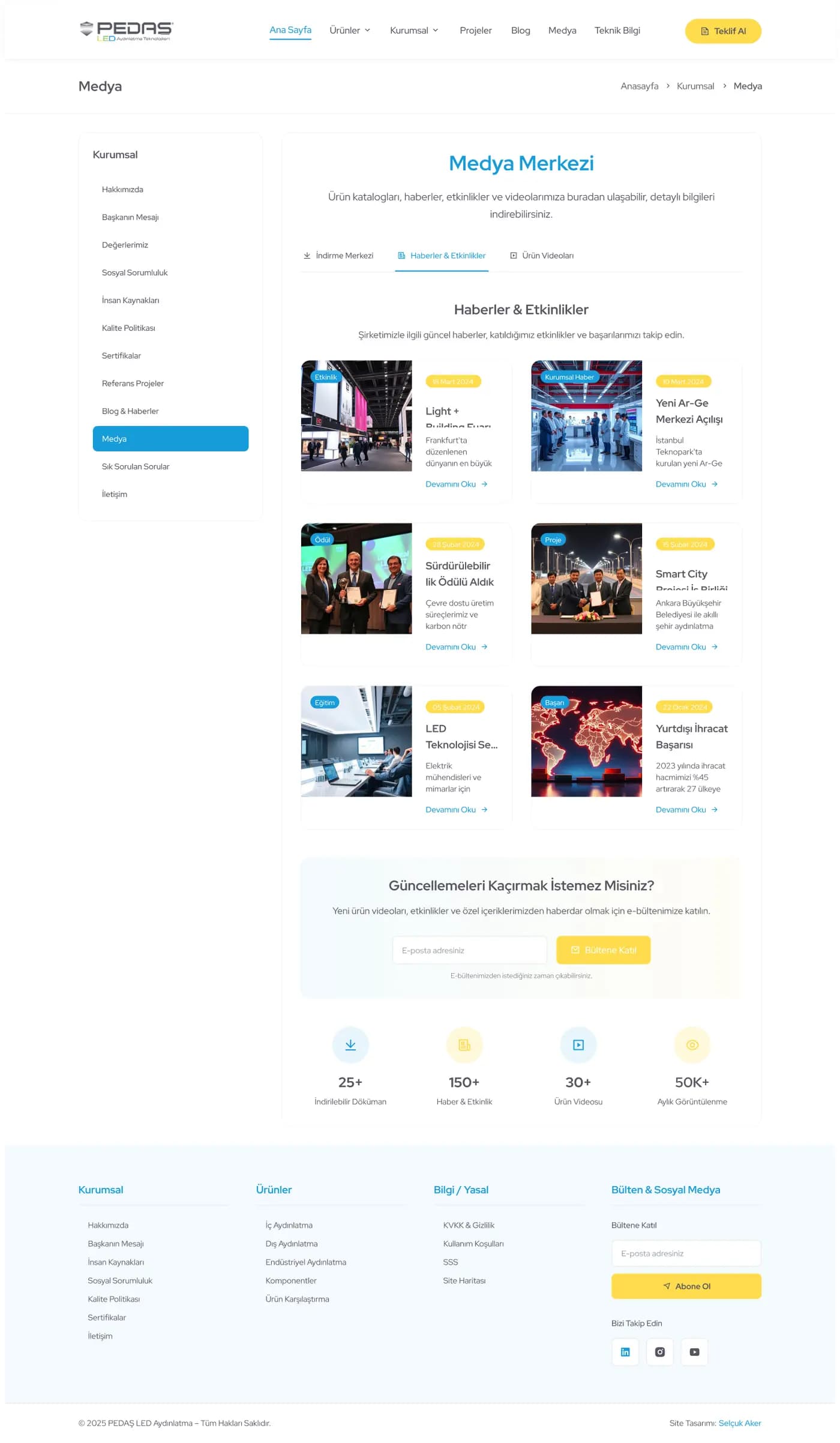 Pedaş LED — Web Sitesi