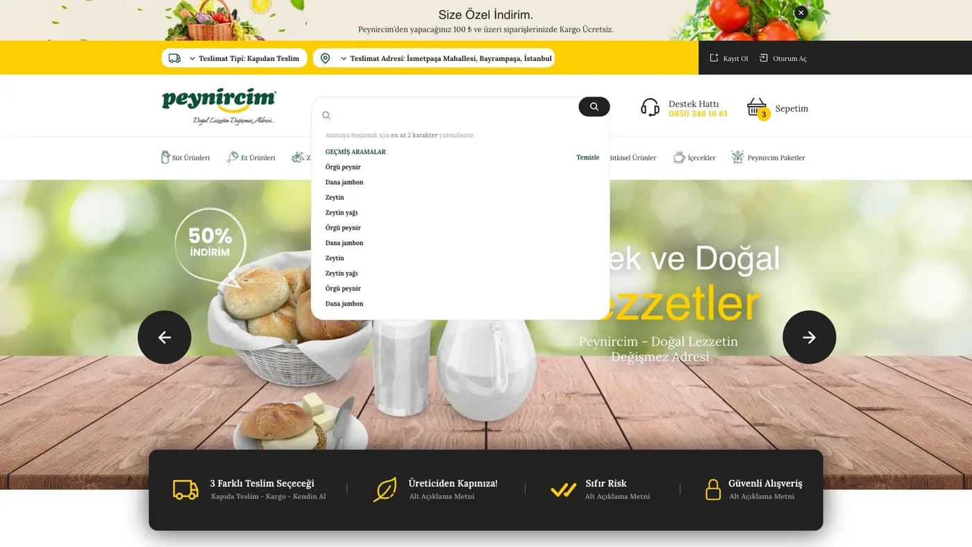 Peynircim Market Place — E-Ticaret