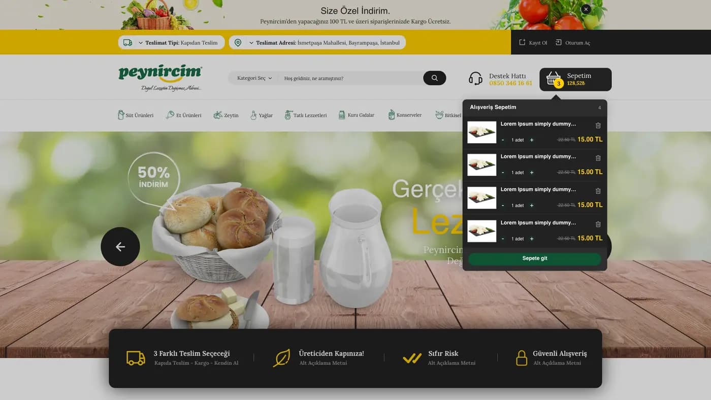 Peynircim Market Place — E-Ticaret