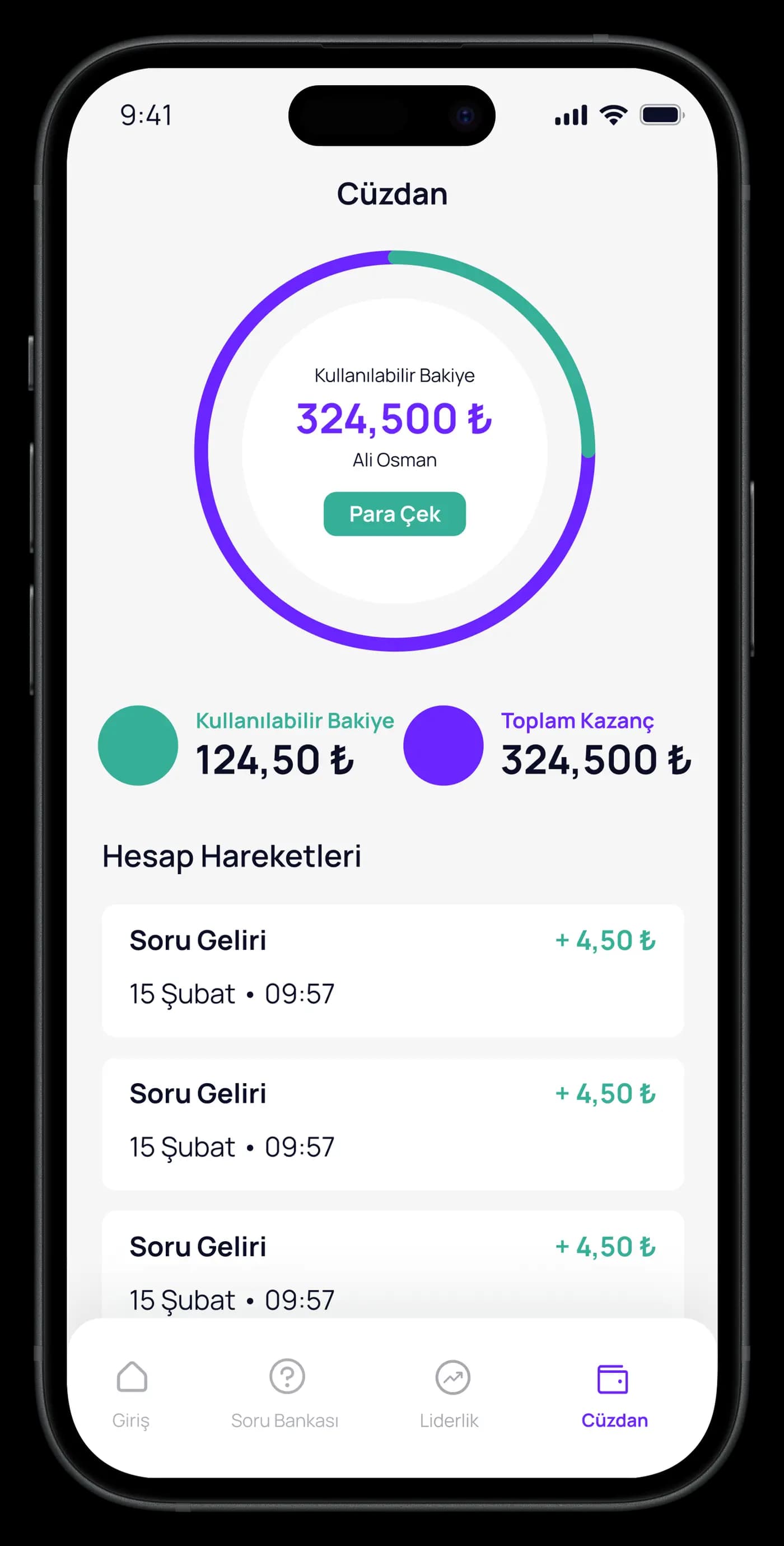 Question Based Education App — Mobil Uygulama