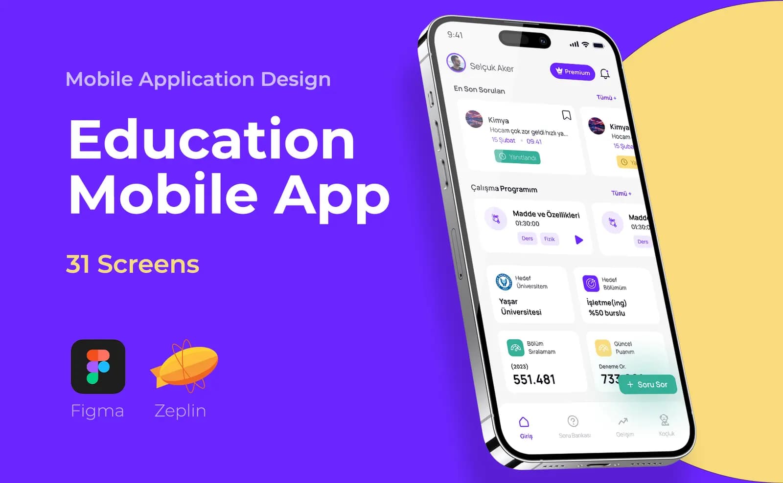 Question Based Education App — Mobil Uygulama