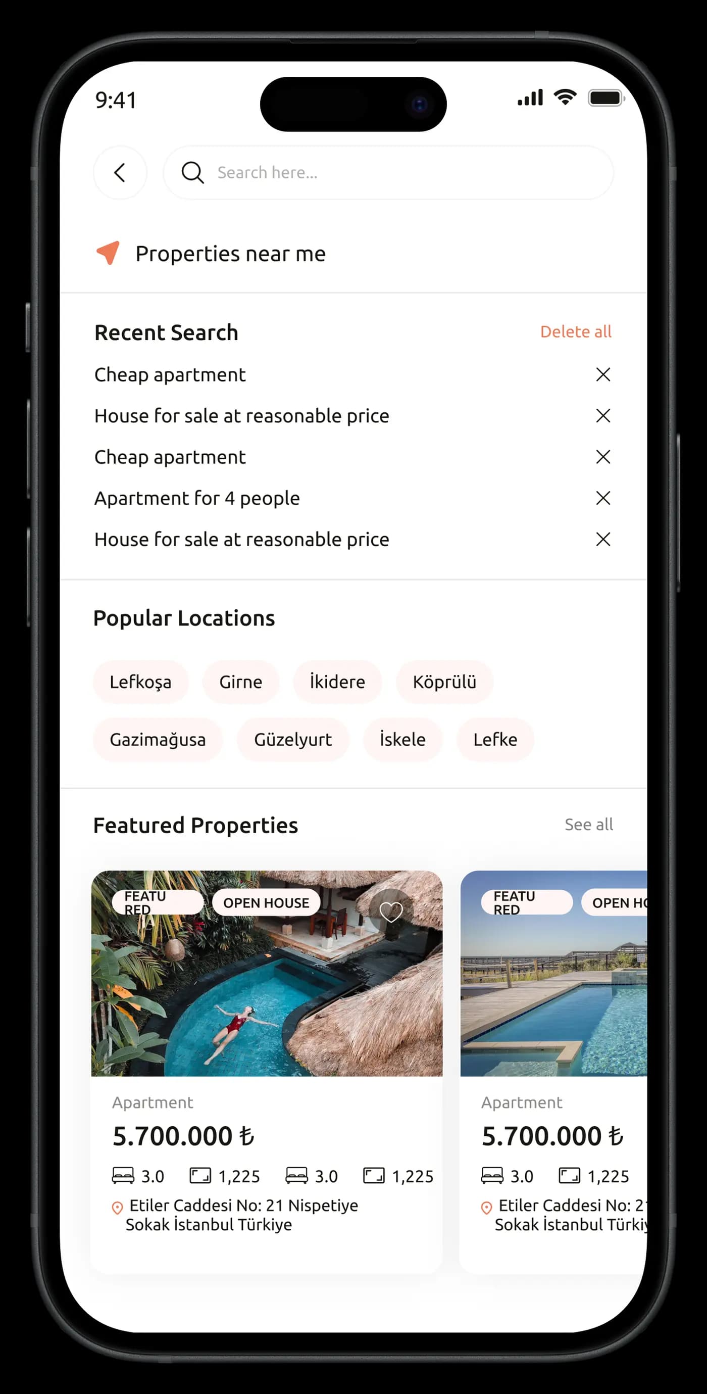 Real Estate App — Mobil Uygulama