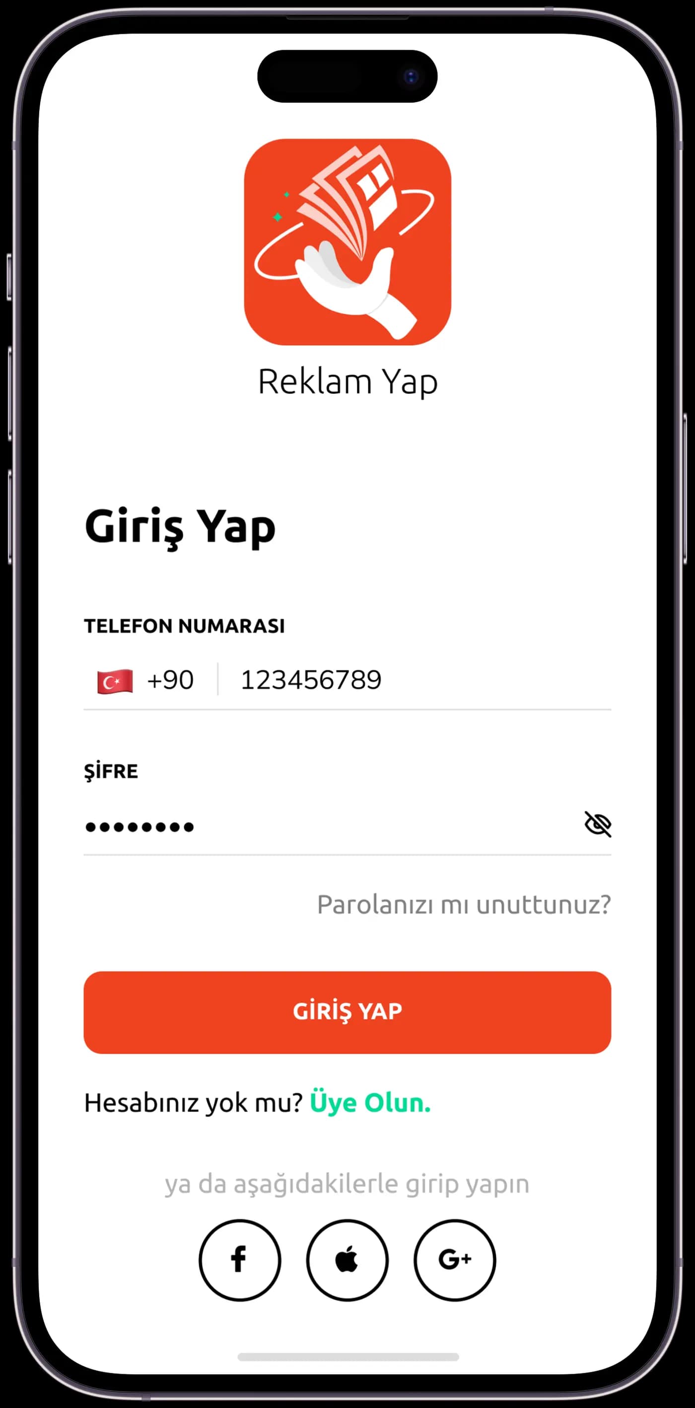 Reklam Yap — Mobil Uygulama
