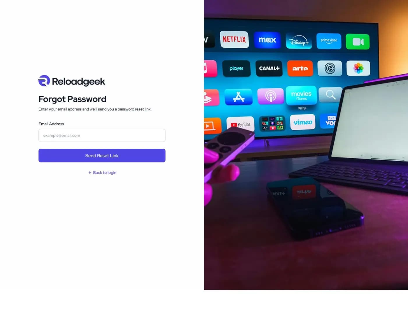 ReloadGeek Desktop Website — E-Ticaret