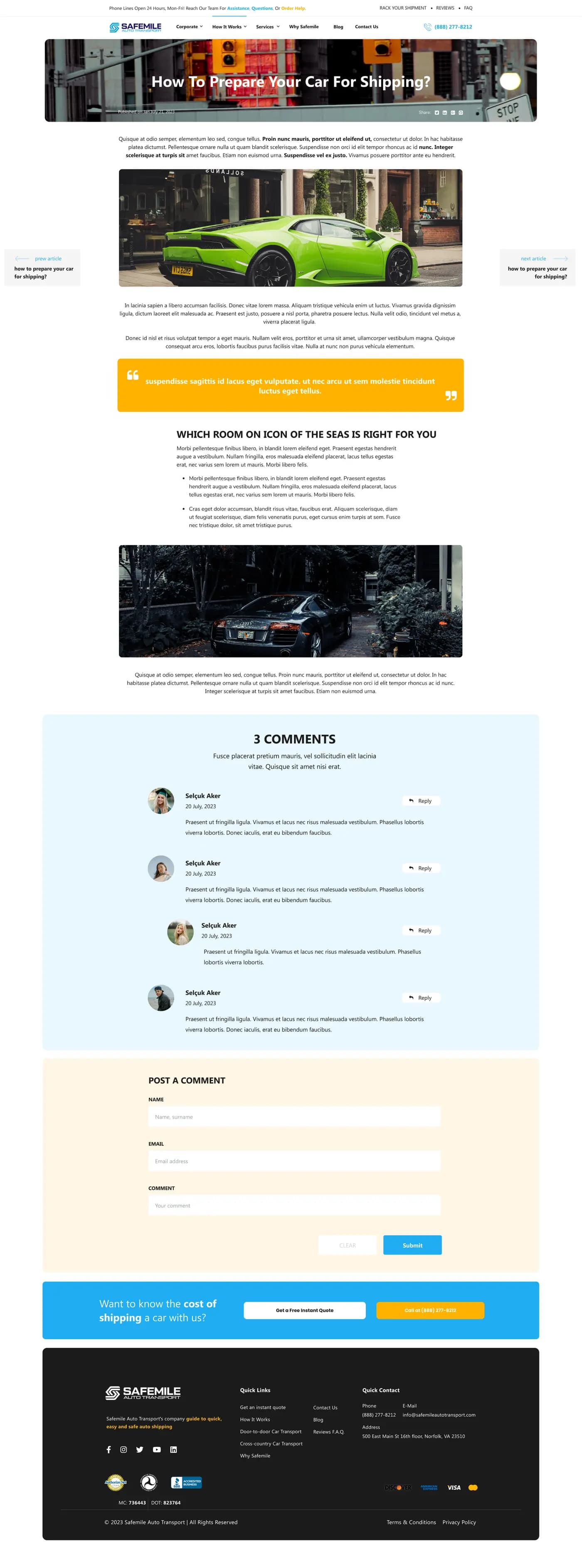 SafeMile Transport — Web Sitesi