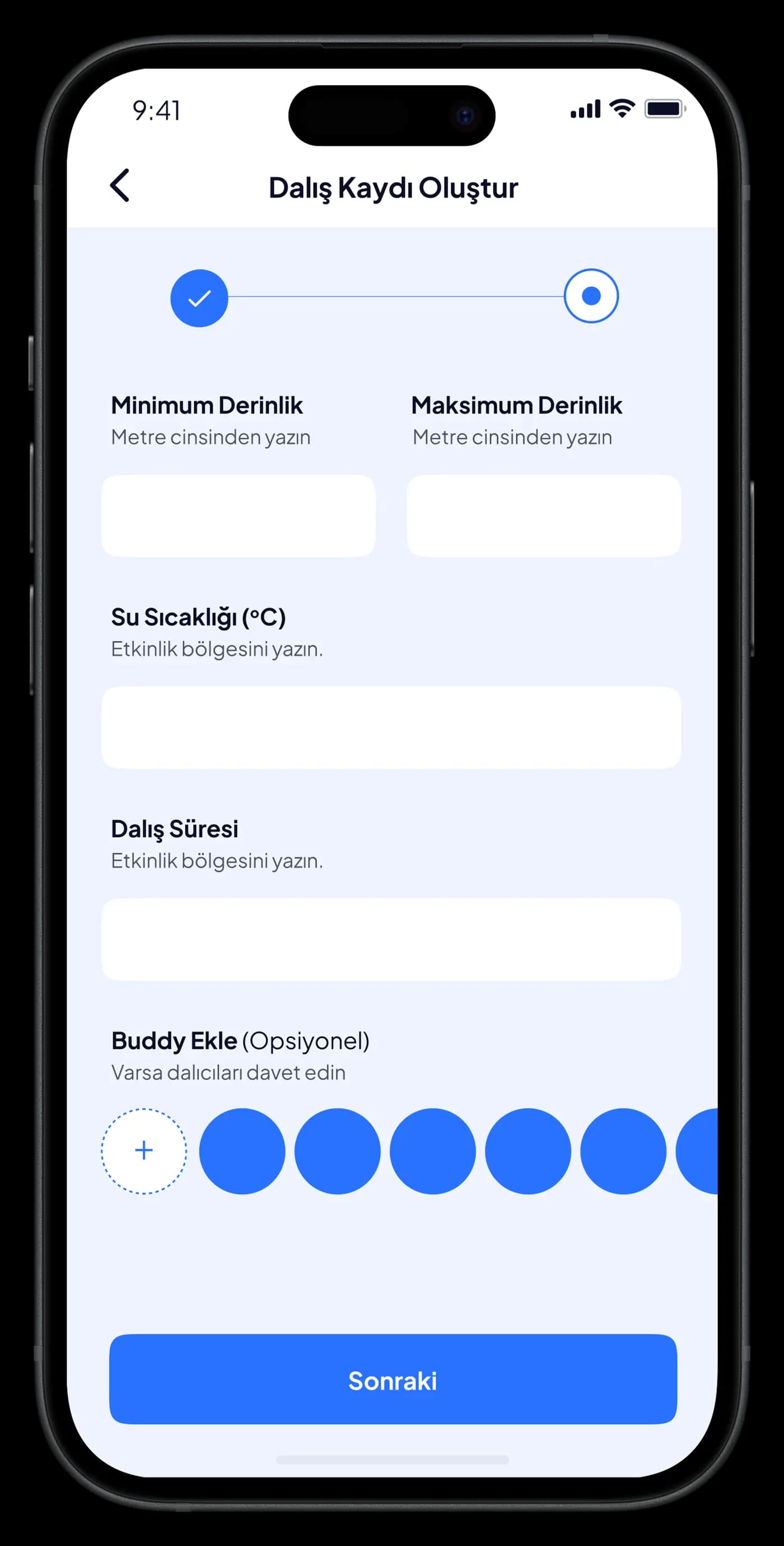 Scuba Diving Mobile App — Mobil Uygulama