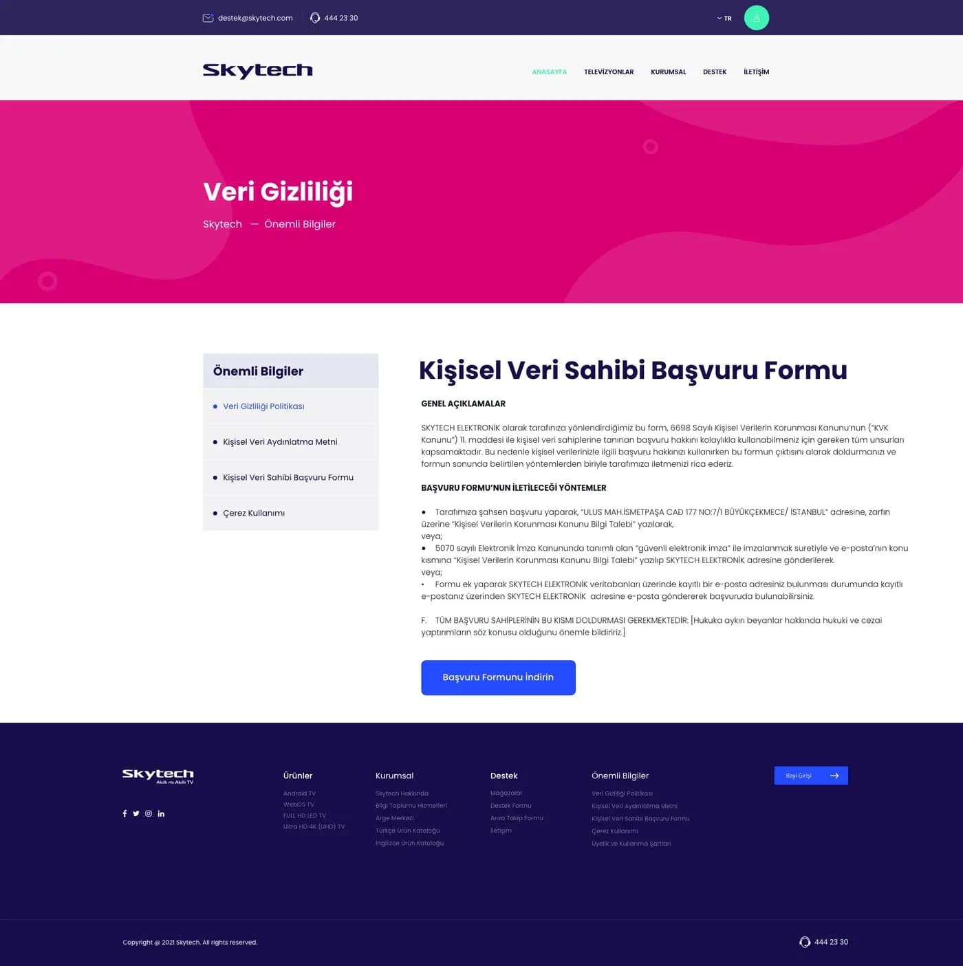 Skytech Website — Web Sitesi