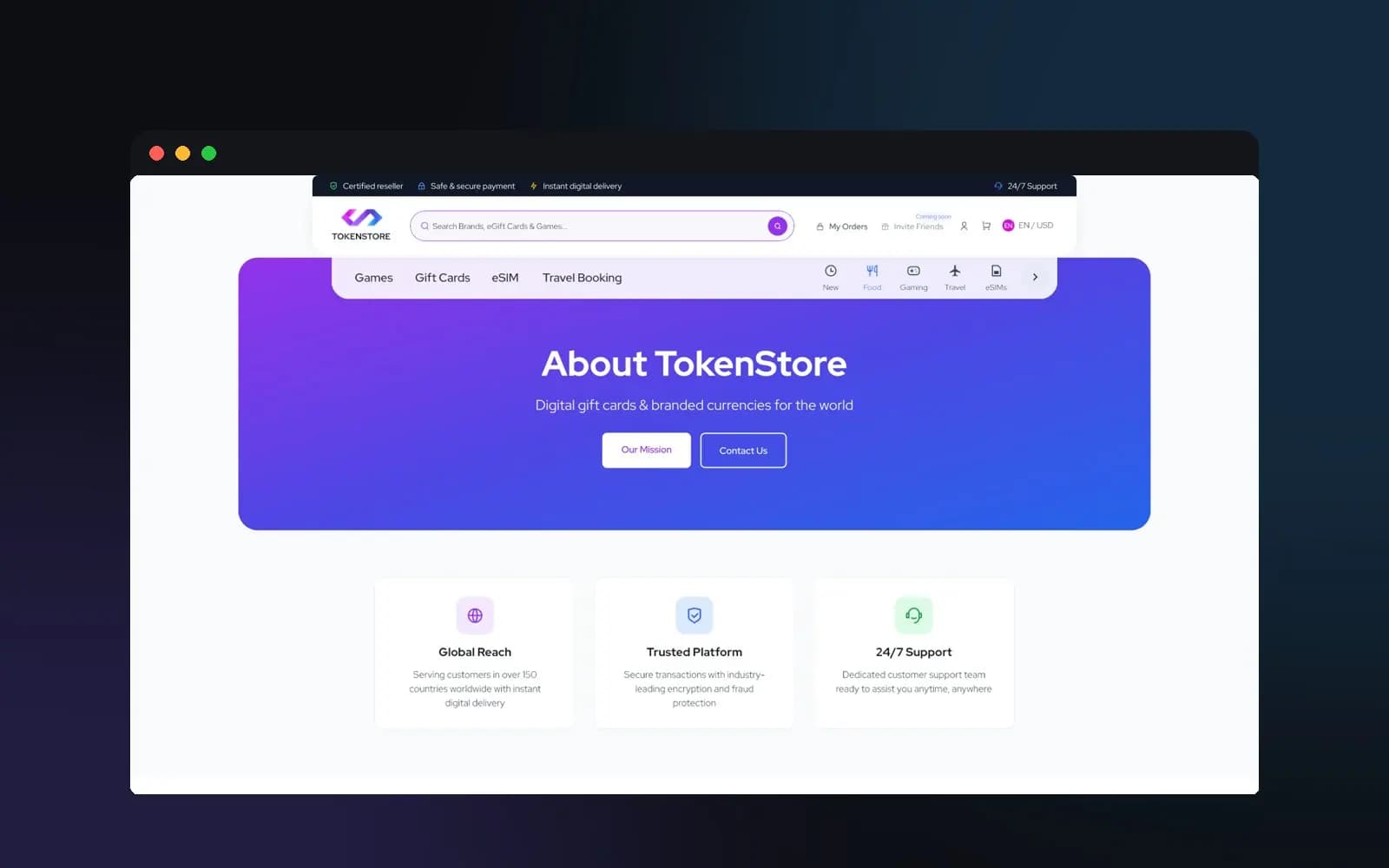 TokenStore — E-Ticaret