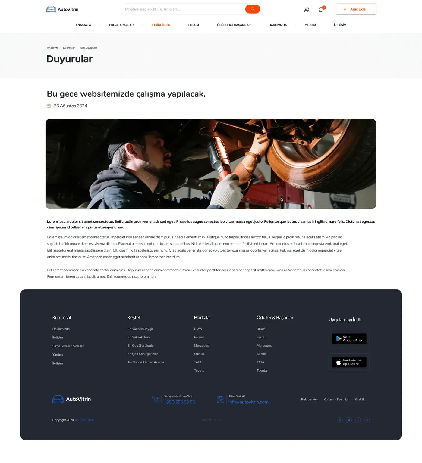 Turkey Auto Tuning Platform — E-Ticaret