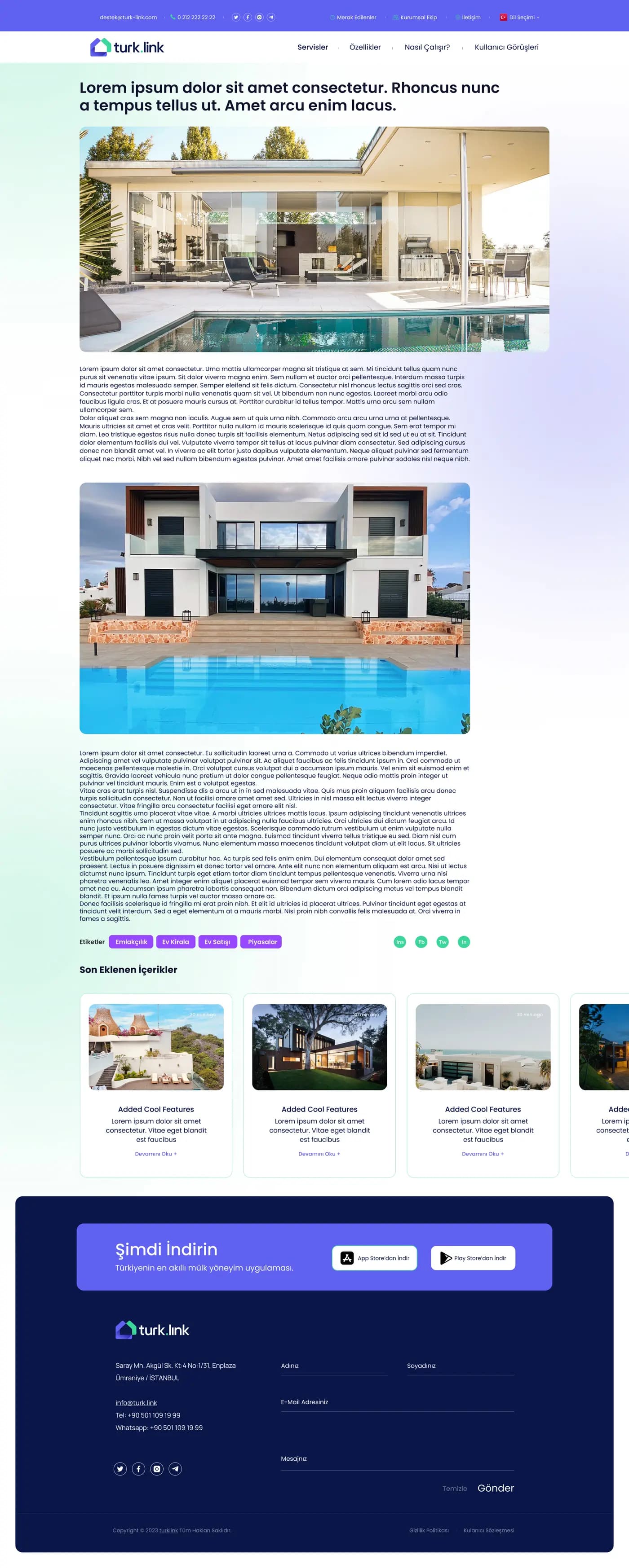 Turklink Real Estate — Web Sitesi