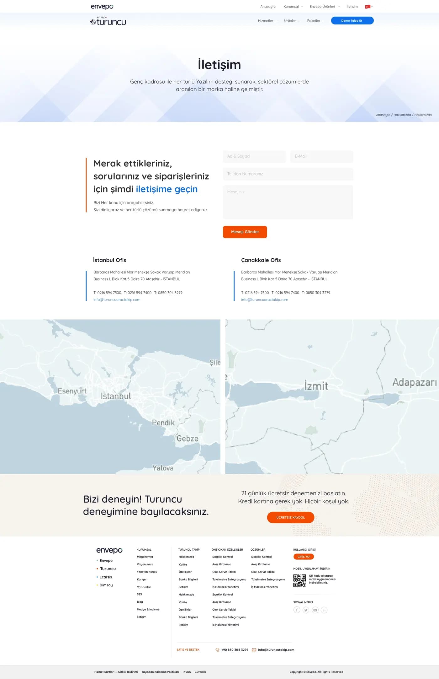 Turuncu Takip — Web Sitesi