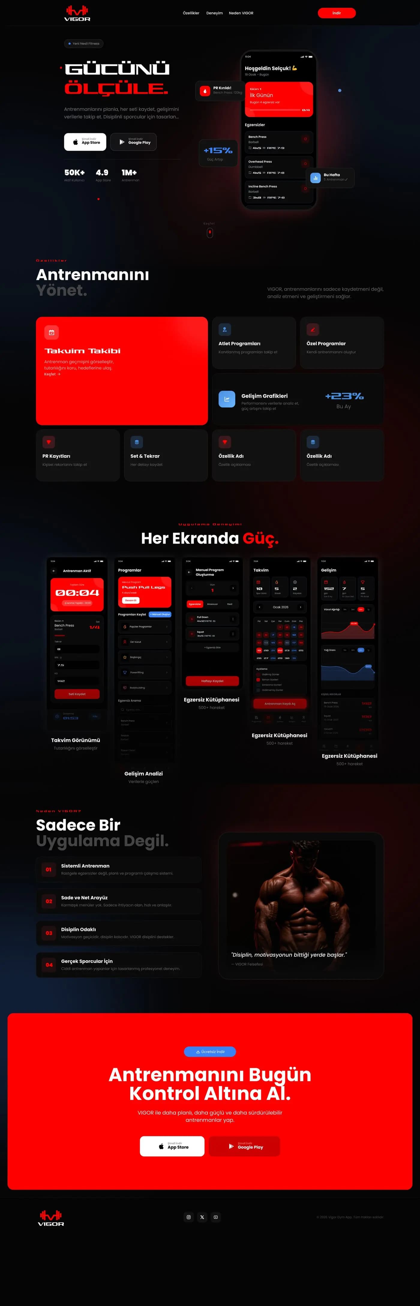 Vigor Gym — Landing — Web Sitesi