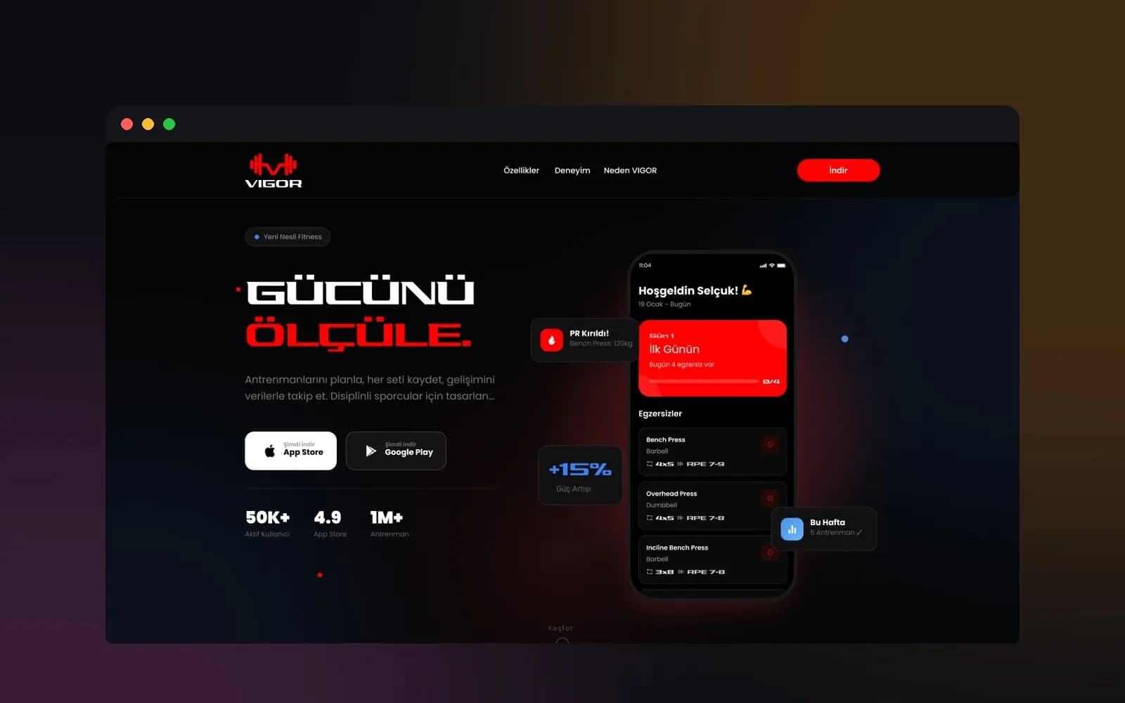 Vigor Gym — Landing — Web Sitesi