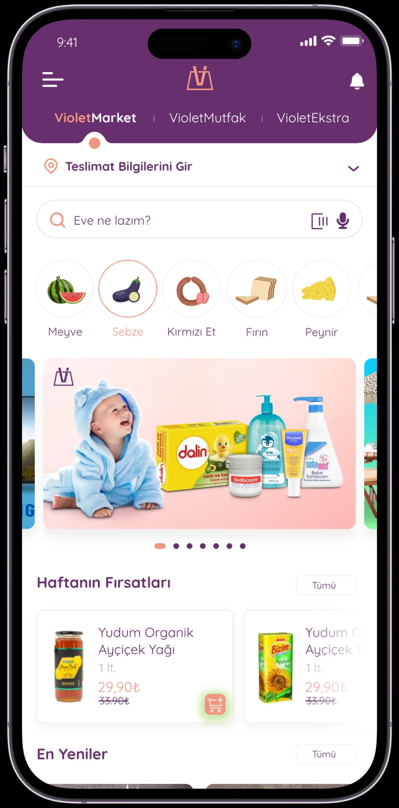 Violet MarketPlace — Mobil Uygulama
