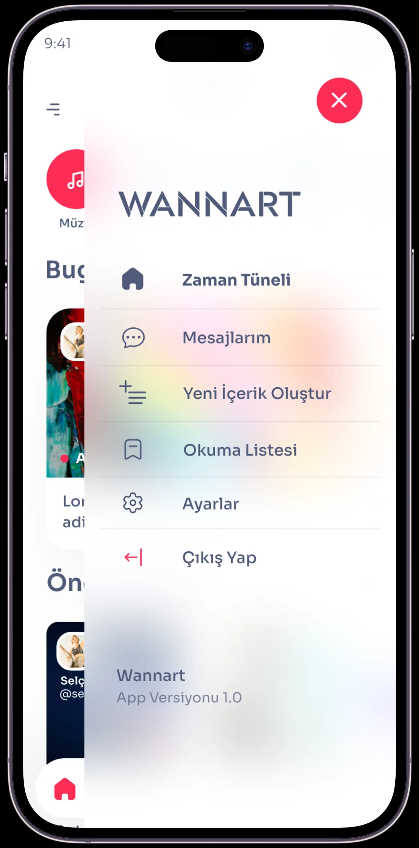 Wannart Social App — Mobil Uygulama