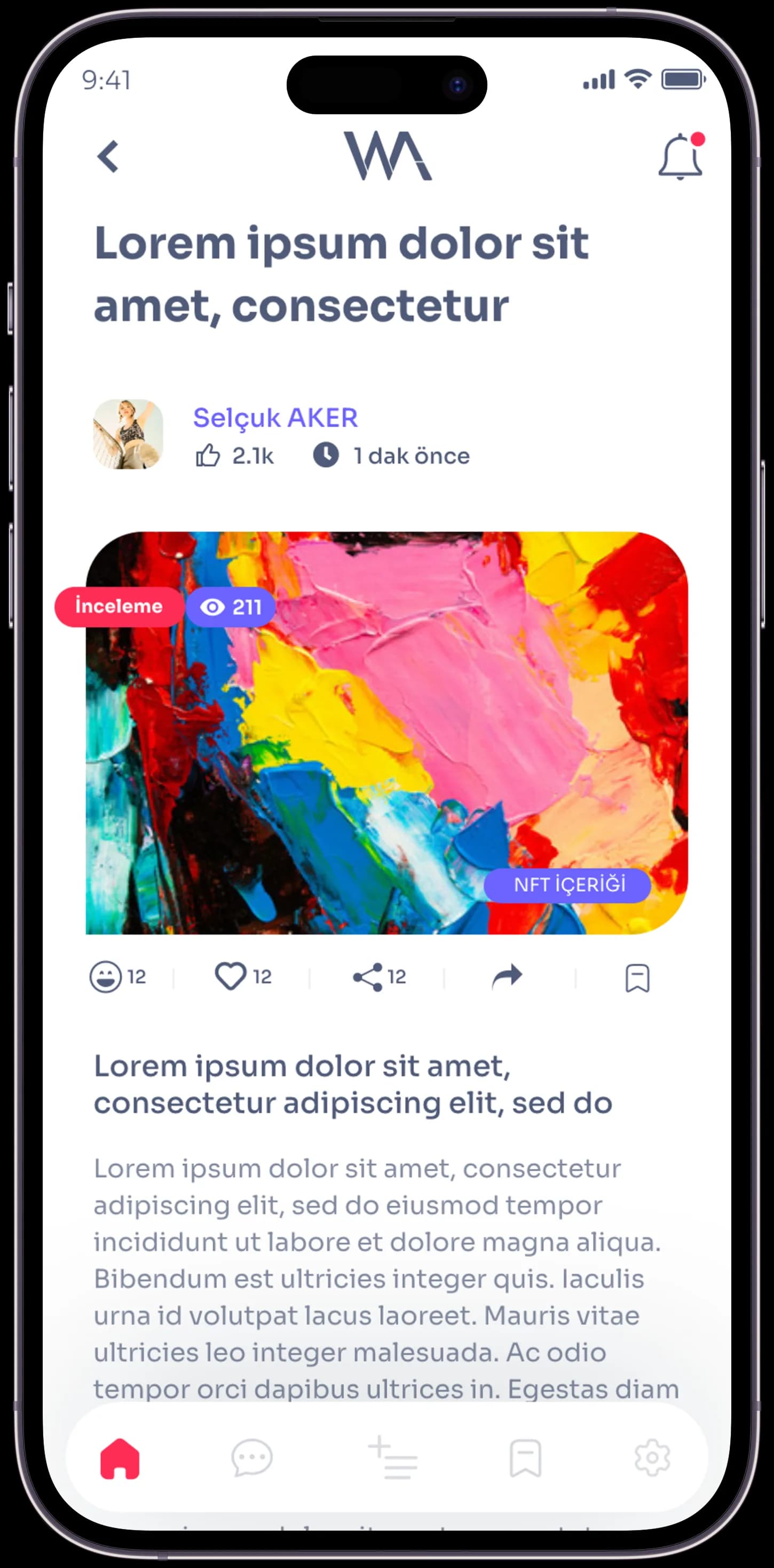 Wannart Social App — Mobil Uygulama