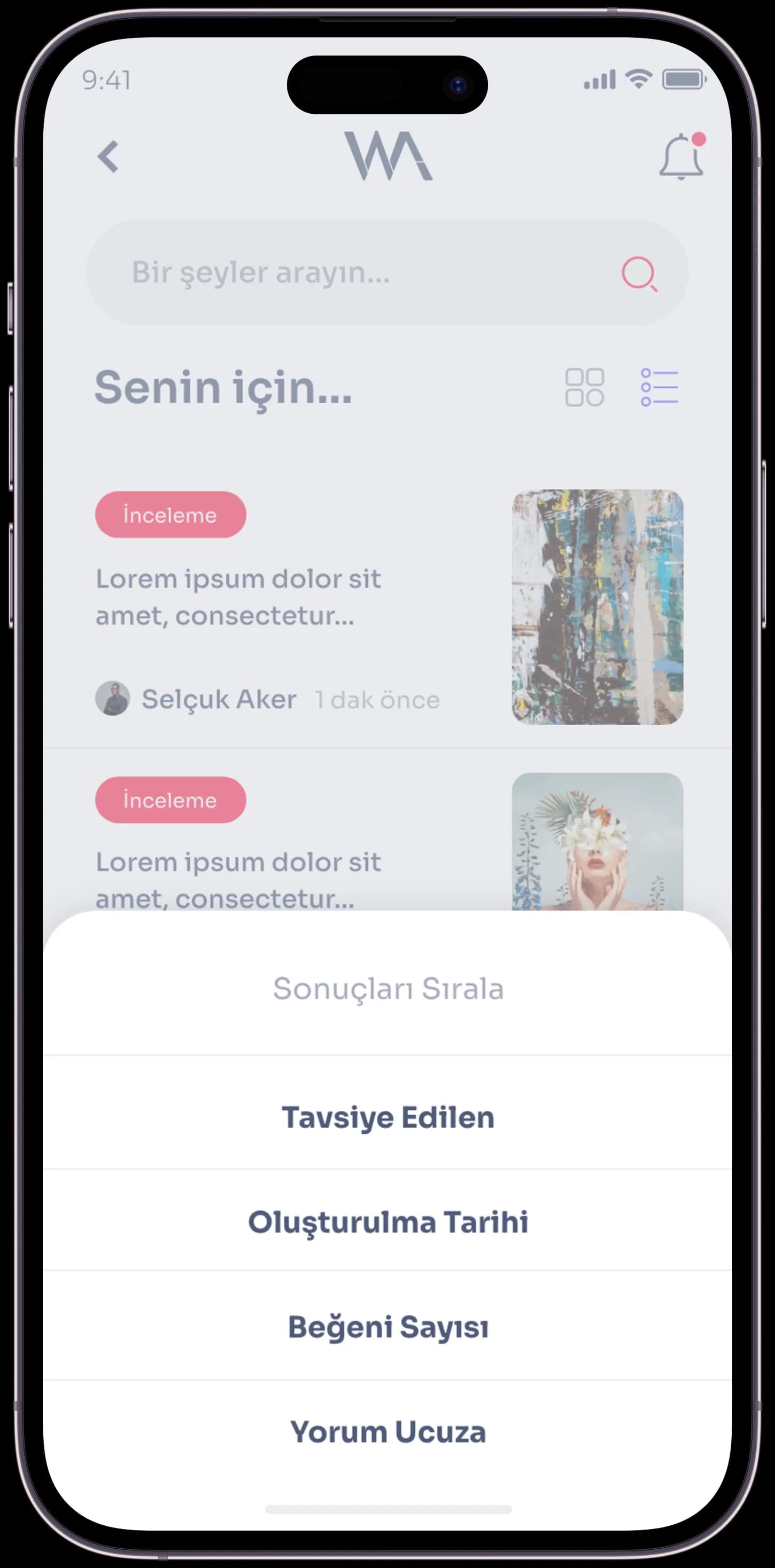 Wannart Social App — Mobil Uygulama