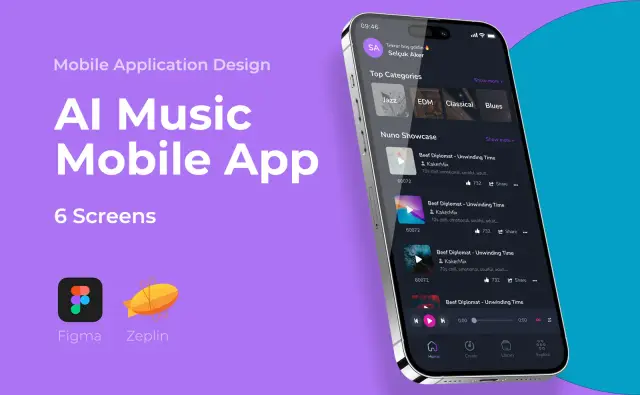 AI Create Music Mobile App — Mobil Uygulama
