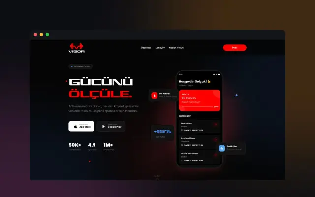 Vigor Gym — Landing — Web Sitesi